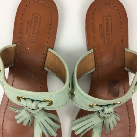 COACH Sheena Fringe Sandals Mint Size 9 - Picture 7 of 12